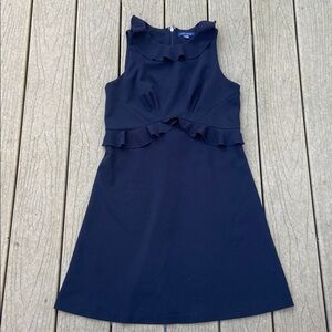 Tommy Hilfiger Zip Sleeveless Black Ruffle Knee Length Dress Women’s Size 10